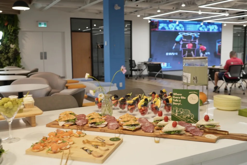 Catering spread in the S3PACE event space